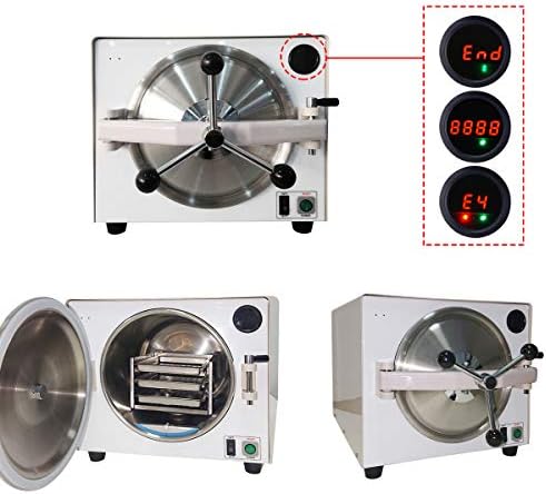 EORAL 18L Autoclave a vapor de esterilização do gabinete de esterilização de máquina com bandejas e janela de exibição de temperatura TR250M