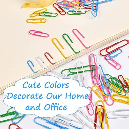 Clipes de papel e clipes de fichário, Viemior 350pcs clipes de papel coloridos tamanhos variados, clipes de fichário coloridos