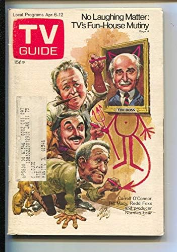 Guia de TV 4/6/1974 Carroll O'Connor-Redd Foxx-Norman Lear Cover de Jack Davis-Eastern Illinois Edition-FN