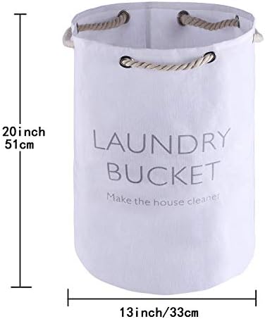 Foshine cesta dobrável 1 ganchos de roupas Hampers dobráveis ​​corda de algodão lida com roupas de lavanderia impermeabilizadas