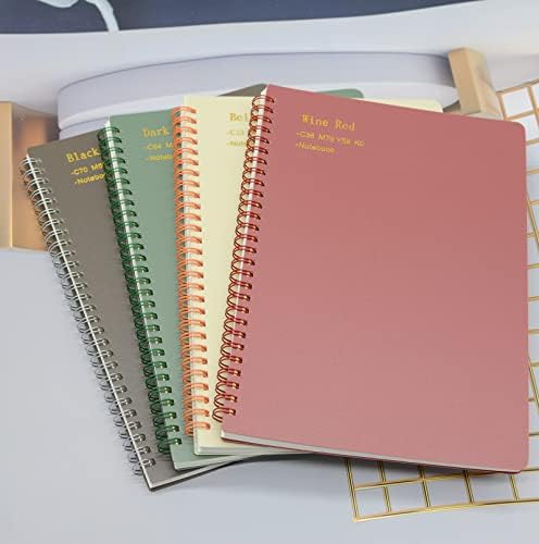 Caderno em espiral de Yansanido, 4 PCs 4 Color B5 Cosca de Plástico de espessura 8mm Papel governado 80 Folhas Jornal de Escola e Supplências de Escritório
