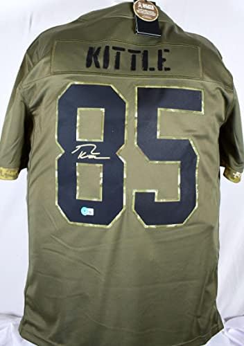 George Kittle assinou 49ers STS NFL Limited Jersey - Beckett W Hologram Gold