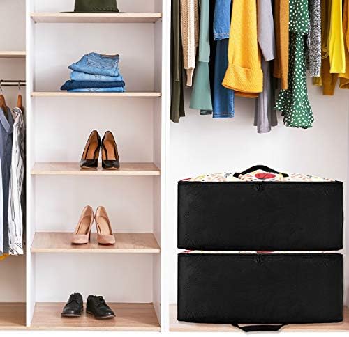 Saco de armazenamento de roupas N/ A Underbed para colcha - Bolsa de Ladybug de grande capacidade com recipiente de armazenamento de decoração de zíperes para quarto