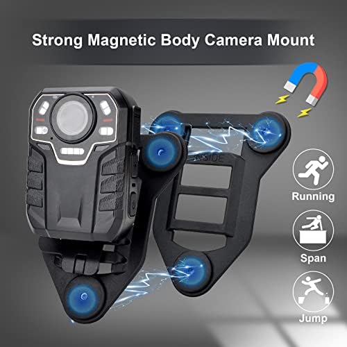 Montagem da câmera corporal iguerburn, suporte magnético forte com 6 ímãs, clipe universal de montagem de came corporal