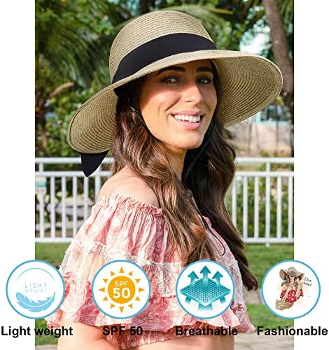 Chapéus de sol do sol para mulheres UPF 50+ Mulheres femininas dobráveis/compactáveis ​​chapéu de sol da praia