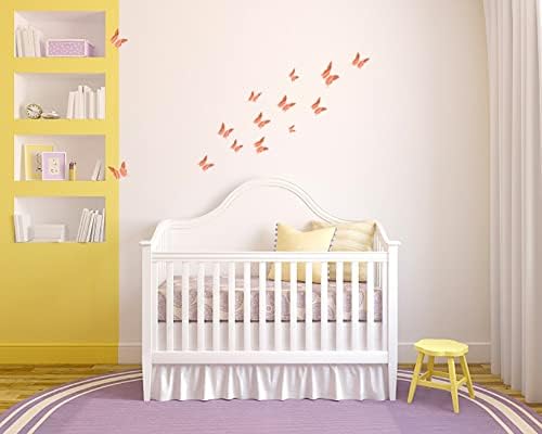 Risshine 12pcs 3 tamanhos de ouro rosa 3d espelho borboleta decalques de parede diy adesivos decoração para berçário infantil