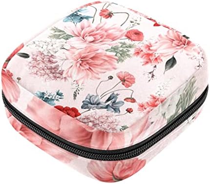 Bolsa de saco rosa de saco de armazenamento sanitário de flor de água por por portão bolsa de saco de saco de saco para saco de xícara menstrual com zíper bolsa sanitária para mulheres meninas adolescentes femininas