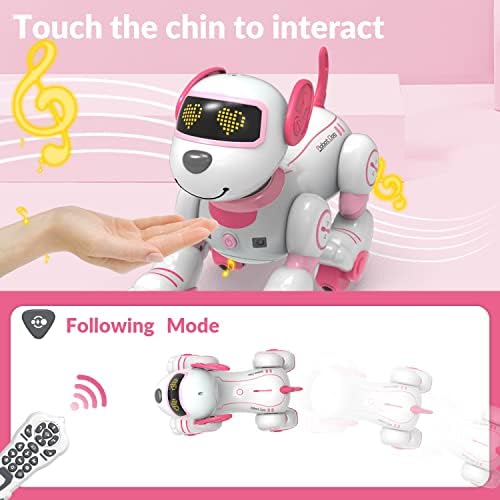 Robôs de robô de controle remoto rosa e ouro rosa e ouro, robôs programáveis ​​de dança interativa e inteligente
