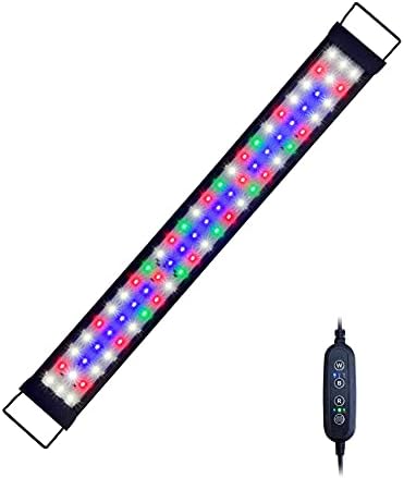 JC & P Full Spectrum Aquarium Light Light com suportes extensíveis com LEDs aquáticos vermelhos, verdes, azuis e brancos aquáticos