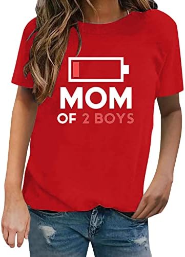 Mãe de 2 meninos impressam camiseta gráfica camiseta para mulheres letra curta letra tops impressos mamãe presente camisetas blusas