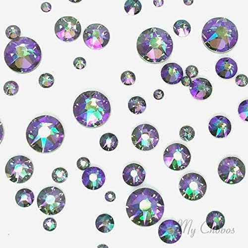 Swarovski Crystal Paradise Shine 144 PCs 2058/2088 Crystal Flatbacks Rhinestones Uil Art misturados com tamanhos SS5, SS7, SS9,