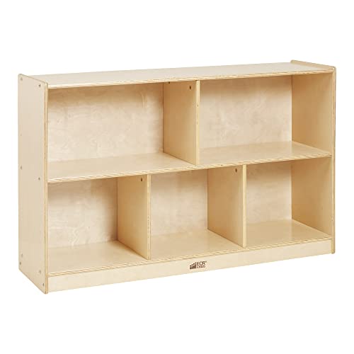 ECR4KIDS simplifica o armário de armazenamento de 5 compartimentos, 24 polegadas, móveis de sala de aula, armário de armazenamento móvel natural e de 5 compartimentos, 30 polegadas, móveis de sala de aula, natural