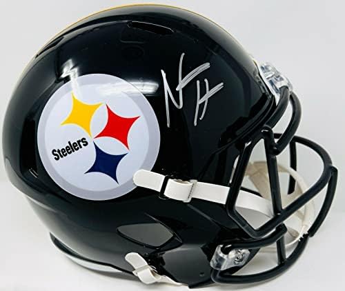 Steelers Najee Harris assinou fanáticos por capacete de réplica em tamanho grande Riddell B314955 - Capacetes NFL autografados