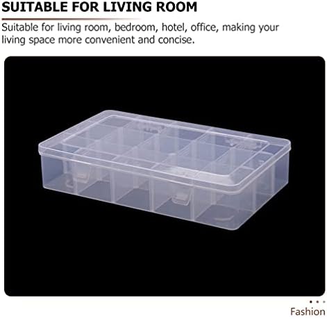 Caixa de plástico transparente genérico com 15 compartimentos Organizador de jóias Beds Storage Storage Sungies Recipiente