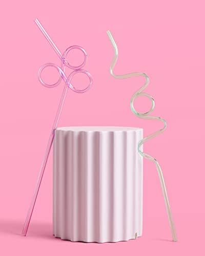 XO, Fetti Pastel Reutilable Straw Set - 20 PC | Rainbow Birthday Party, Butterfly Bachelorette, Decorações de chuveiro de noiva