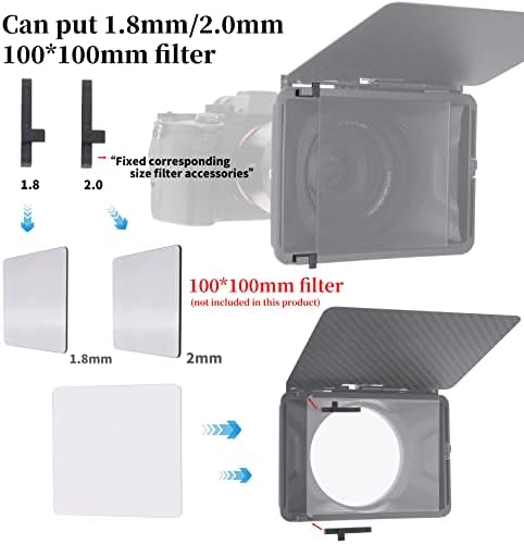 Hersmay mini caixa fosca de clipe de clipe de camea com grampo de haste de 15 mm para câmera DSLR sem espelho para a Sony A7IV A9 A7 A7R A7S II III IV; Para Nikon Z6 Z7 II; R5 R6 M5 M50 GH5 BMPCC 4K 6K Pro