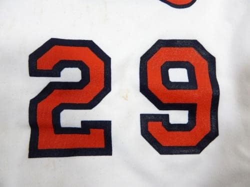1986 Palm Springs Angels #29 Game usou White Jersey DP23973 - Jerseys de MLB usados ​​no jogo