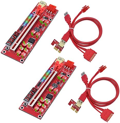Cartão adaptador PCIE Riser, placa de mineração de 1x a 16x para máquinas ethets de bitcoin litecoin com 6pin SATA Power Cable ， ver012 gpu pcie 3.0 riser USB Cable Express Kits-2pack