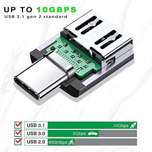 Adaptador USB C para USB, USB-C para USB 3.1 Adaptador OTG compatível com laptop, tablet, MacBook, telefone, alto-falantes