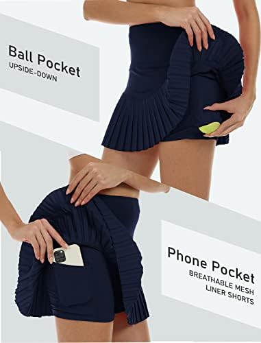 Saias de tênis plissadas femininas de Mofiz com 3 bolsos de alta cintura atlética Skorts Skorts com shorts internos de 3