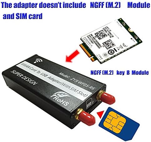 Jiuwu Ngff para USB adaptador com slot para cartão SIM para soquete 2 ssic-base wwan