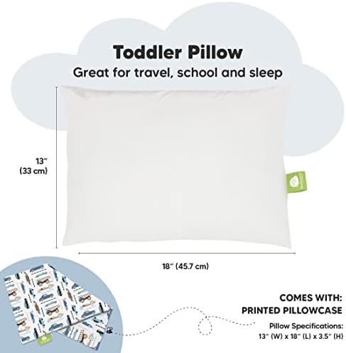 Keababies Toddler travesseiro com travesseiro e travesseiro de criança com travesseiro, jumbo 14x20-13x18 Meu pequeno travesseiro sonhador - almofadas de algodão orgânico macio para dormir - Cotton Cotton Toddler