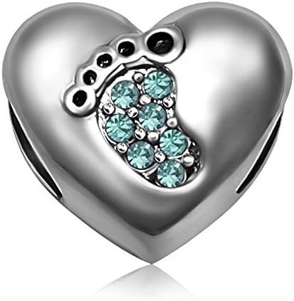 Jmqjewelry baby pés coração amor mãe mama aniversário birthstone jan-dezembro feminino miçangas femininas para pulseiras mãe esposa