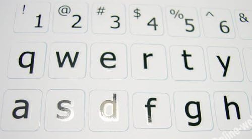 Ingleses nos adesivos de teclado de letras grandes nos usinas brancas não transparentes