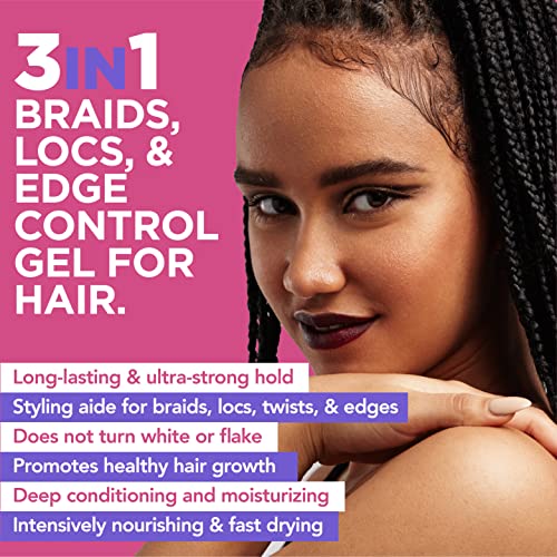 Esha Slick N Slay Braiding Gel-3 em 1 Braid e Gel Gel-Gel de retenção ultra extrema para cabelos-hidratando e condicionando