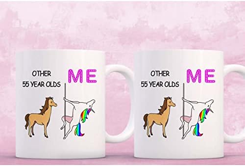 SIUNY 55º aniversário Presentes para mulheres - Outras pessoas de 55 anos Me Unicorn Coffee Canecas - Novidade Melhor Idéias de Presentes
