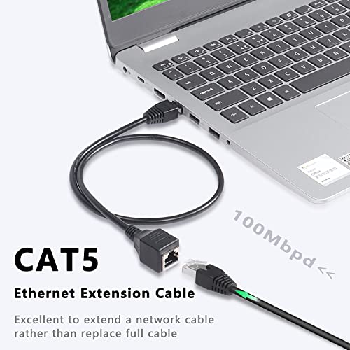 Gelrhonr RJ45 Ethernet Extension Cable, Cat5 LAN Extender RJ45 Network Patch Macho para fêmea conector para fêmea para