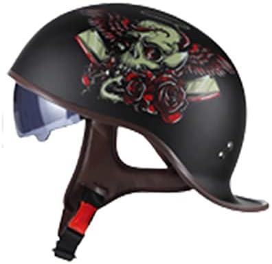 Motocicleta BETEAMMER MEIO capacete, capacete retro personalizado com viseira solar, capacete de moto para homens e mulheres