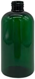 Fazendas naturais 8 oz Green Boston BPA Garrafas grátis - 8 Pacote de contêineres de reabastecimento vazios - óleos essenciais - aromaterapia | Bomba preta - feita nos EUA