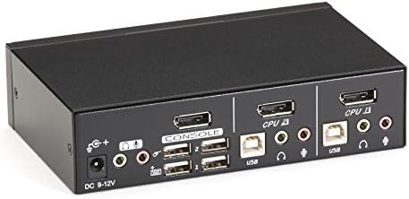 Switch KVM de mesa preto KVM 2-porta DisplayPort USB BI-DIR USB Audio
