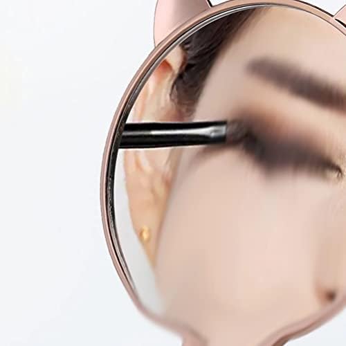 Vanidade de maquiagem portátil de llryn com alça de salão de salão de mão espelhos compactos de mulheres cosméticas
