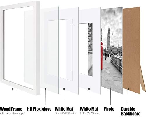 9x12 Quadros de imagem em fotos brancas de exibição 6x8 ou 5x7 com tapete ou 9x12 sem tape