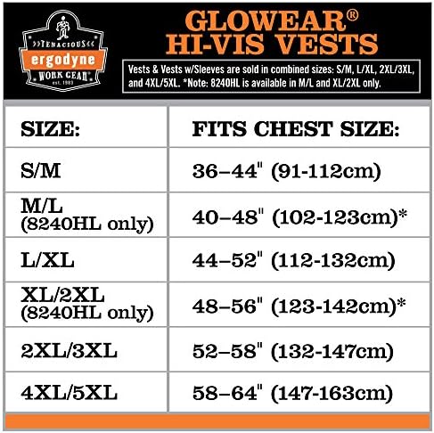 Ergodyne unissex - H+L Classe 2 Super Economy Mesh Vest H L, Orange, Small -Medium US