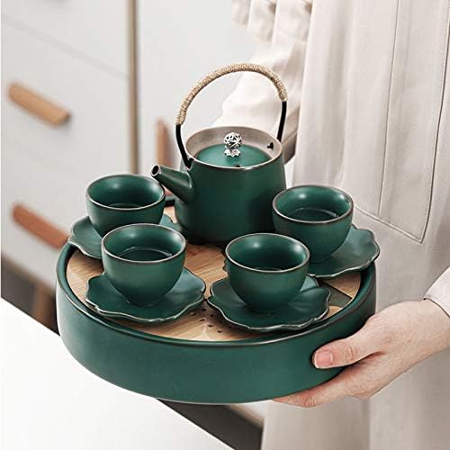 Lkyboa Modern Tea Conjunto de quatro xícaras de uma panela simples sala de estar da varanda fazendo chá de chá