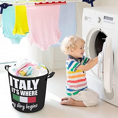 Orgulhoso Itália italiana cesta de cesta de cesto de cesta de roupas sujas bin de armazenamento de armazenamento de água Organizador dobrável de brinquedos dobráveis ​​para cesto de brindes para o quarto de roupas