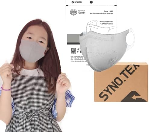 Synotex [50 embalagem individual da máscara facial [feita na Coréia], eficiência do filtro≥94%, estrutura de 5 camadas, máscara de poeira, criança