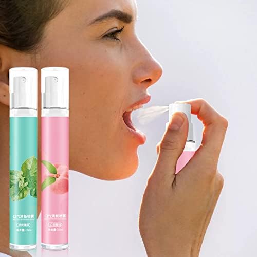 Rede de spray de refrescador de respiração refrescante sabor de pêssego de menta até mau hálito e odor 15ml gotas de pérolas