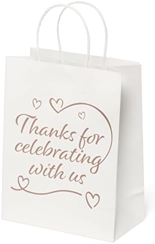 Obrigado por comemorar conosco sacos de presente - 25 pacote - sacos de boas -vindas de casamento - tamanho médio