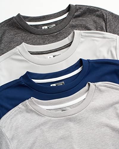 T-shirts ativos dos garotos rbx-4 pacote de pacote atlético de manga curta camisetas esportivas