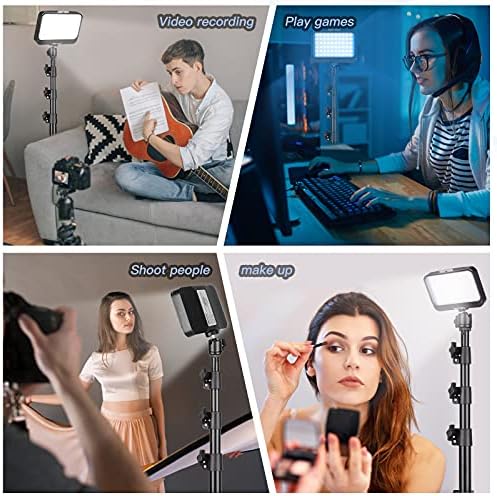 Ubeesize 67 '' Tripod Stand & Selfie Stick Tripé, 1,5 kg e LED Video Light Kit, 2pcs Dimmable Contínua iluminação