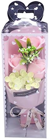Descontstore145 1 Bouquet Artificial Soap Rose Flower para decoração de casamento dos namorados rosa claro