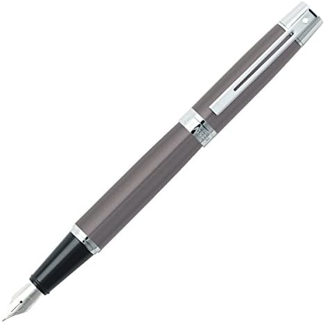 Sheaffer 300 Crome Placa Torneira caneta, ponta fina, cinza metálico