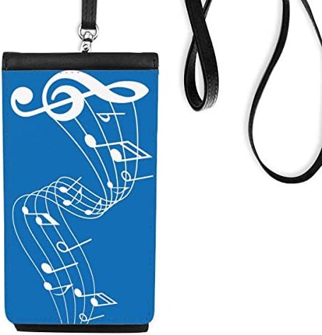 MOVG 5-LE STAFF Smartphone de carteira de telefone azul pendurado em couro falso preto