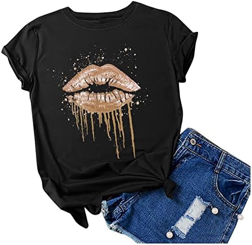 Ladies 2023 Roupas Trendy Short Sleeve Crewneck Graphic Loose Fit Top Top Fall Summer Summer para meninas adolescentes CS CS