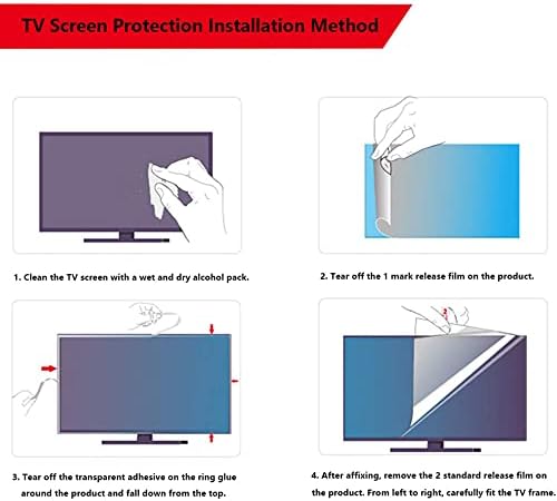 Kelunis TV Screen Protector, Anti-Blue Light Anti-UV Film Film Matte Anti-Glare Taxa de reflexão até 90%, alivie a tensão