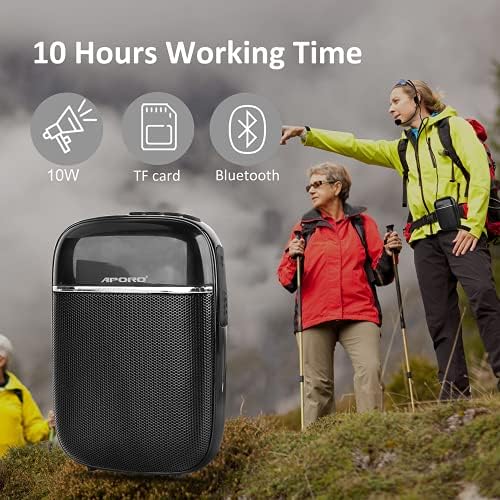 Kozyone Portable Bluetooth Voice amplificador, mini -alto -falante recarregável com fio com microfone, adequado para professores,